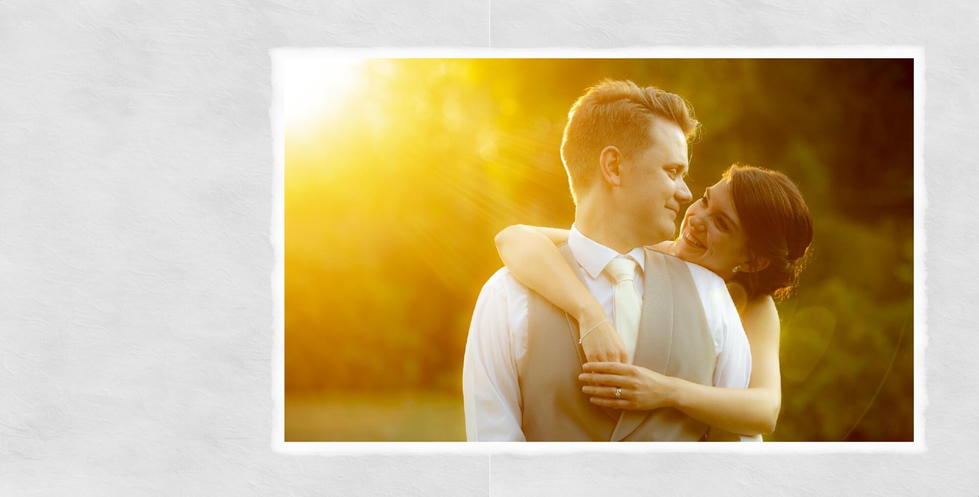 Warwickshire Wedding showing bride and groom and evening sunlight