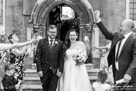 Just married confetti at Rockingham Castle by John Fox Wedding Photography