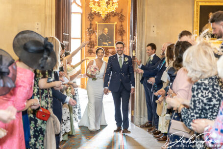 Confetti photograph at Nicole and Nicholas' Wedding at Ashridge House, Hertfordshire