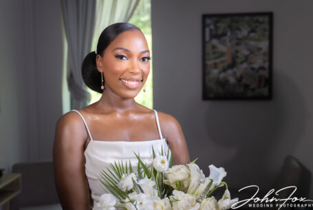 Bride holding a bouquet at Edgbaston Park Hotel