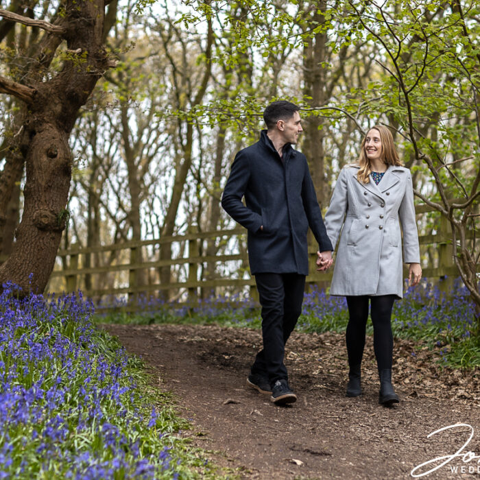 A woodland walk photo shoot by John Fox Wedding Photography, Leicestershire.