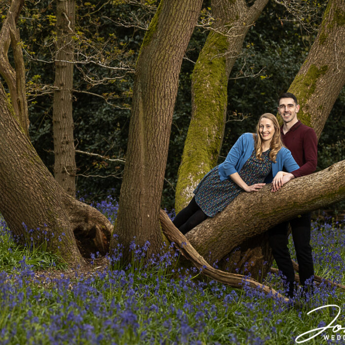 Sally and Andy amongst the bluebells in Loughborough.