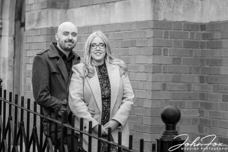 The happy couple on their pre-wedding photo shoot in Market Harborough. John Fox Wedding Photographer.