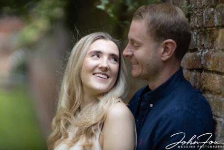 The happy couple in the grounds at Chicheley Hall in Buckinghamshire.