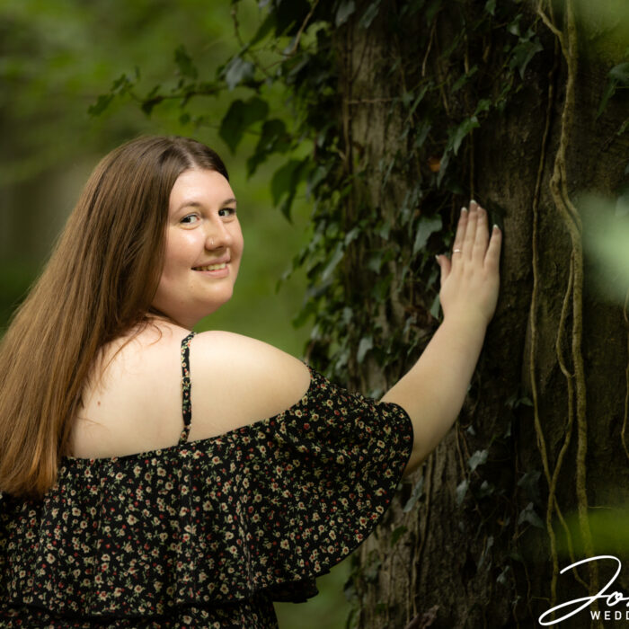 The bride to be in the grounds at Magnolia Park in Buckinghamshire