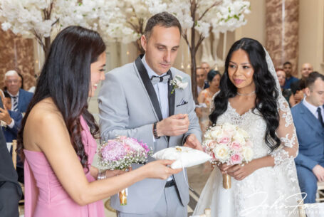 The wedding ceremony at Stowe House. Photo by John Fox Wedding Photography.