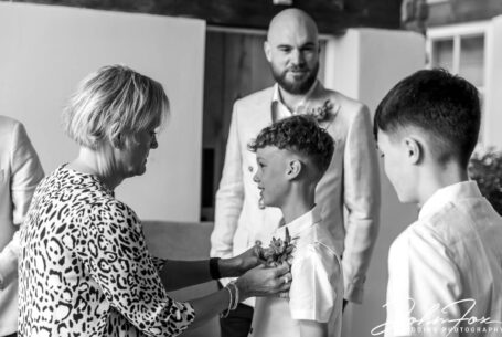 Wedding preparations at Crockwell Farm, Northamptonshire. Photo by John Fox Wedding Photography