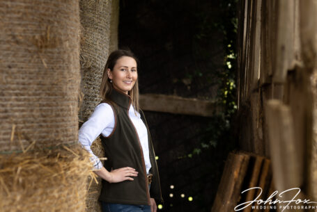 The bride-to-be on the Pre-wedding photoshoot on her farm