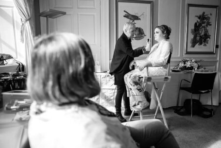 Bride preparations at Chicheley Hall