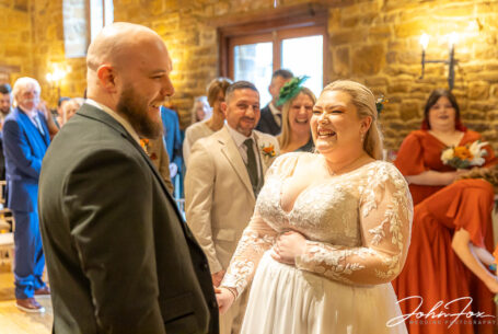 Joyous moments during the wedding ceremony at Crockwell Farm