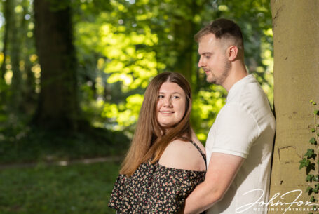 Bride and groom on a prewedding shoot at Magnolia Park