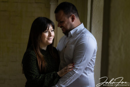 Pre-wedding photoshoot of bride and groom to be in the grounds of Missenden Abbey