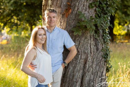 Bride and Groom to be on their pre-wedding shoot in the gardens and grounds at Coombe Abbey in Warwickshire