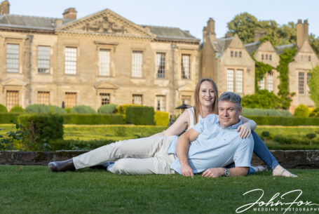 Bride and Groom-to-be on their pre-wedding shoot in the gardens and grounds at Coombe Abbey in Warwickshire.