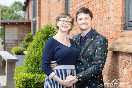 Wedding Photographer Coventry and Warwickshire. In the courtyard of Stratford Park Hotel