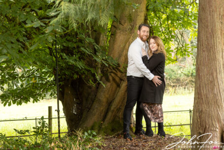 Pre-wedding photograph of bride and groom to be at Kilworth House.