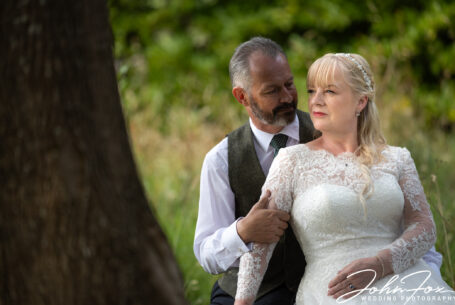 John Fox Wedding Photography image of the bride and groom in the gardens and grounds of Kilworth House