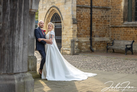 Wedding photograph in the town of Market Harborough Leicestershire by John Fox.