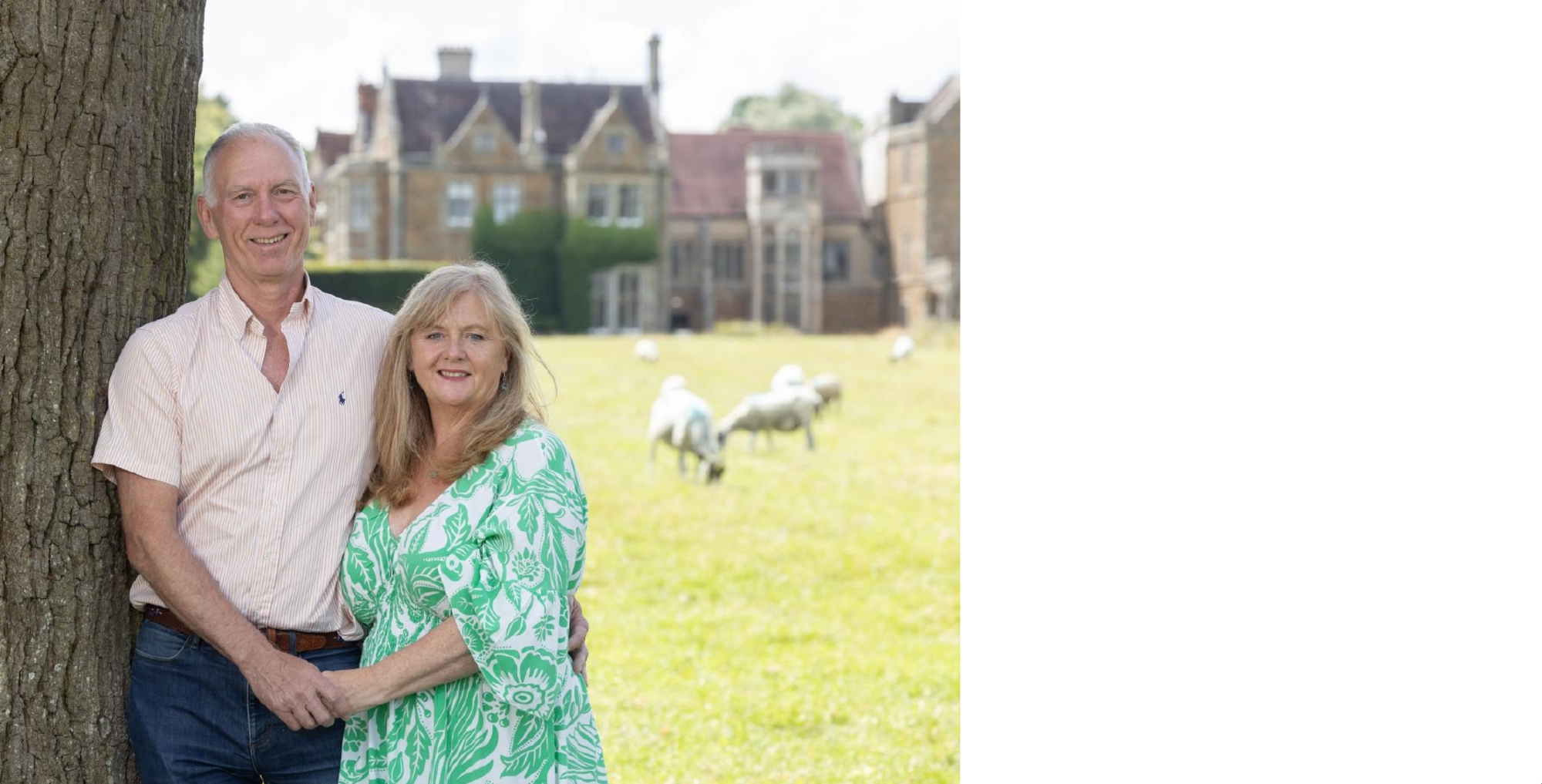 Prewedding photo of the couple at Fawsley Hall, Northamptonshire.