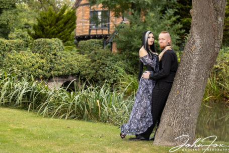 Bride and groom on their pre wedding shoot at Moreteyne Manor