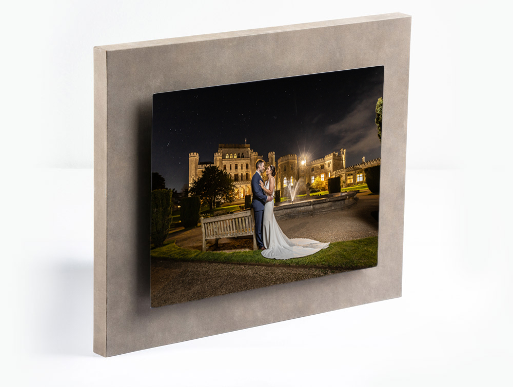 Night time wedding image in a quadra float wall art
