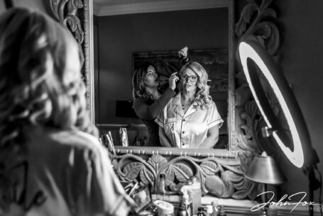 Valentine’s Day Wedding Photography at Coombe Abbey, Coventry. Bridal preparations by John Fox Wedding Photography.