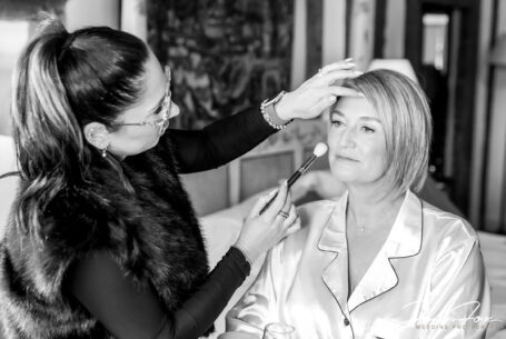 Valentine’s Weekend Wedding Photography. Bridal preparations at Fawsley Halll