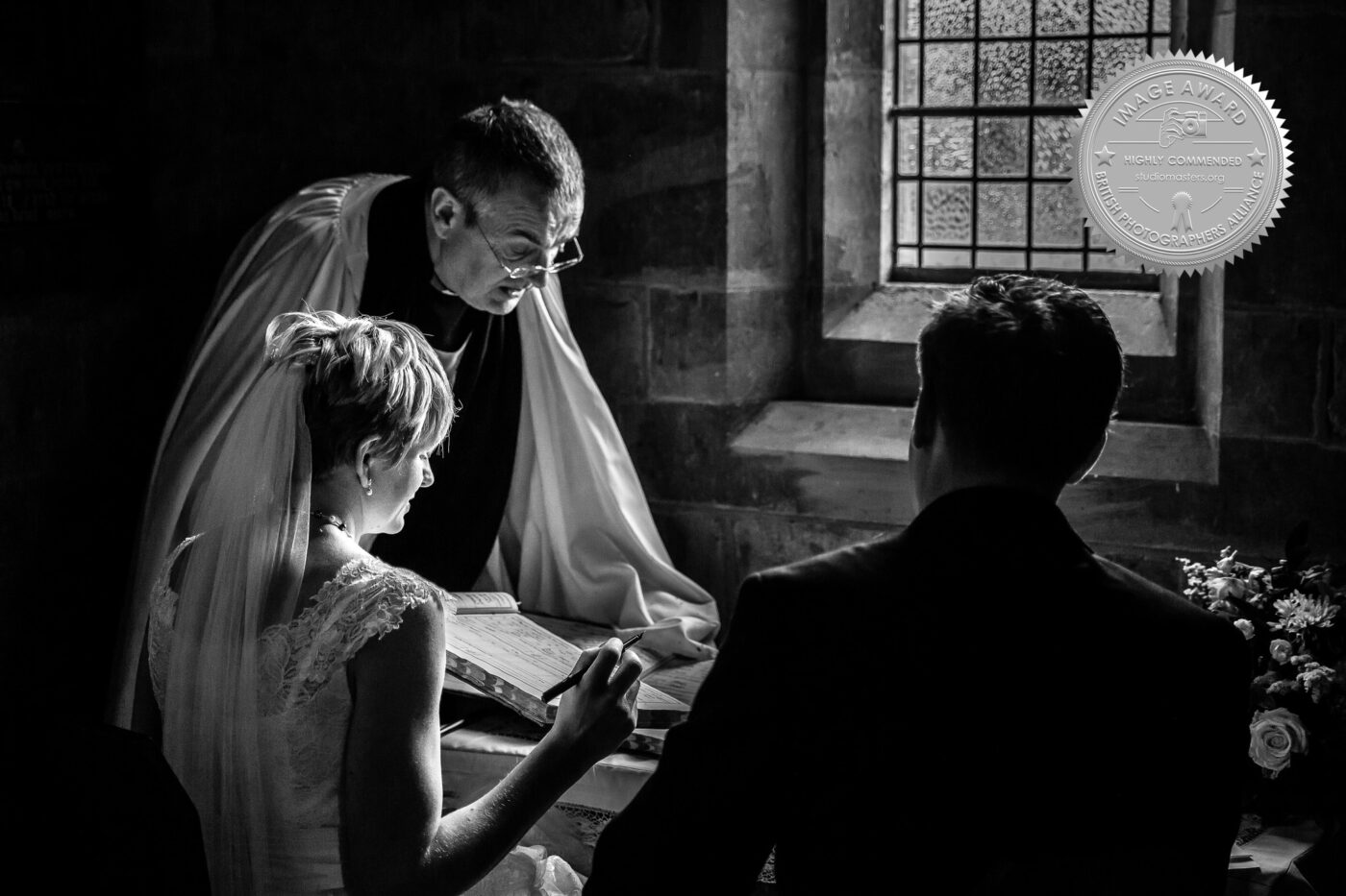 award-winning wedding photographer John Fox Wedding Photography. Lady Clare and Sir James Shuckburgh on their wedding day.
