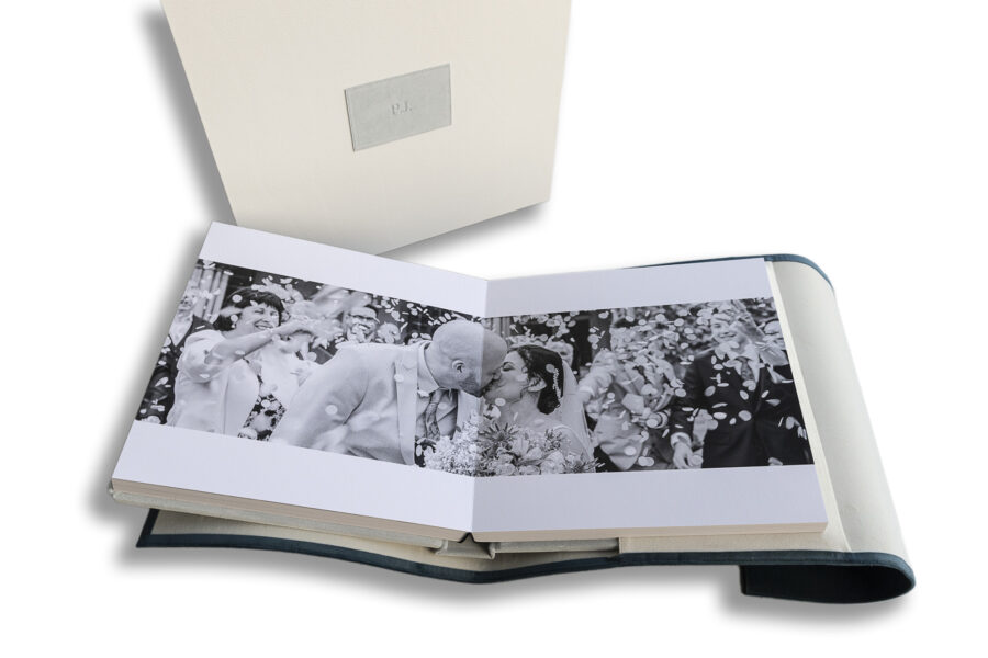 Manor by the Lake-Wedding Album showing the confetti photograph