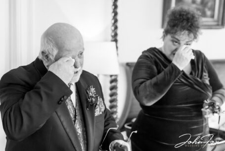 Brides mother and grandfather emotional after seeing their grand daughter