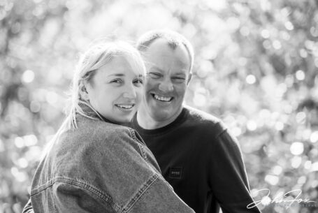 Bride and groom to be on their pre wedding shoot in the garden at Branston Golf and Country Club, Staffordshire.