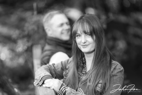 Black and white image of bride-to-be Emma