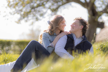 Sun-soft image of couple on their pre-wedding shoot. Image taken by John Fox Wedding Photography.