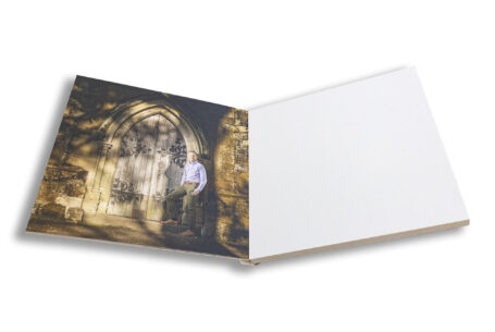 Wedding Guest Book showing image of the groom at a Warwickshire wedding venue