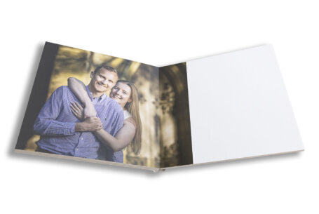Wedding Guest Book image of the bride and groom-to-be in Warwickshire