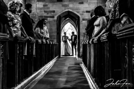 Bride and her father entering the church