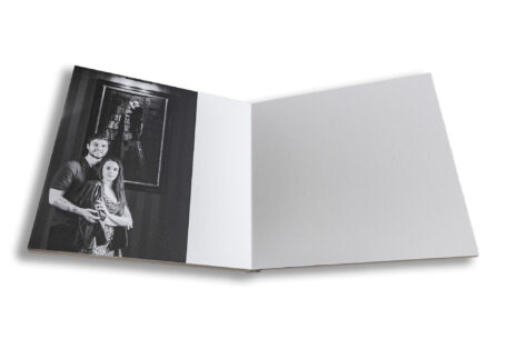 Bespoke wedding guest book. Black and white image taken inside Kilworth House by John Fox Wedding Photography.