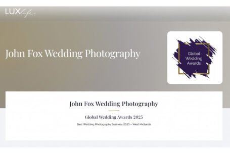Best Wedding Photography Business 2025 – West Midlands by LUXlife Magazine webpage certificate