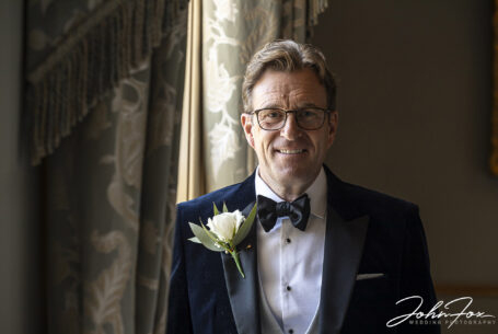 Portrait of the groom at Grantley Hall, North Yorkshire