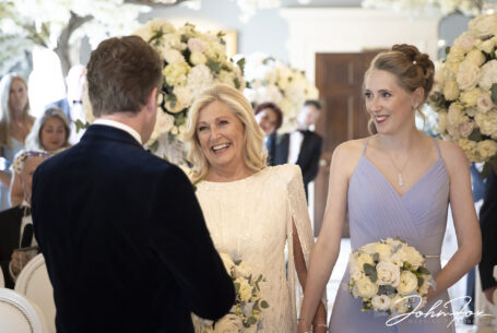 Arrival of the bride captured in this image by Grantley Hall Wedding Photographer John Fox.