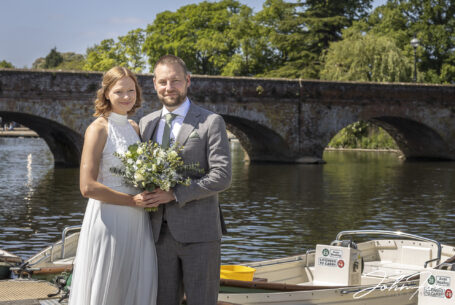 Photography for Both Legal and Celebrant Wedding Ceremonies. Bride and groom by the river in Stratford