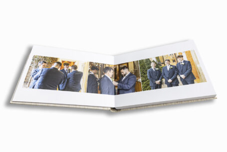 The groom getting ready. Professional wedding album from John Fox Wedding Photography