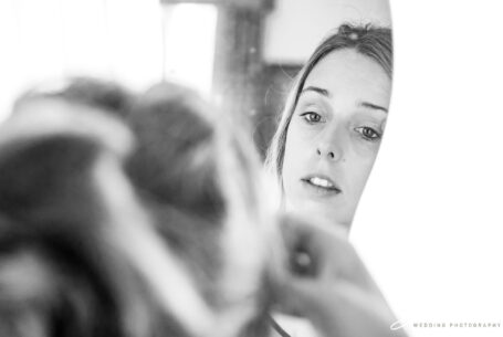 Bridal preparations bridesmaids getting ready for the Warwickshire wedding of Sophia and Dimitri