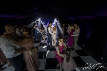 Sophia and Dimitri on the dancefloor with guests
