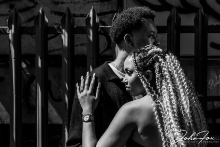 Pre-wedding Photography in black and white by West Midlands' wedding photographer, John Fox
