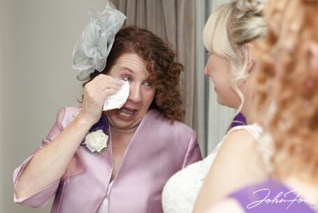 Wedding Photographer in Staffordshire. Bride's mum getting emotional.