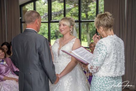 Wedding ceremony at Braunston Golf and Country Club in Staffordshire.