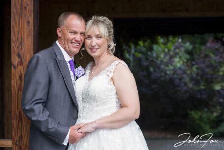 Bride and groom - Samantha and Paul at their Staffordshire wedding.