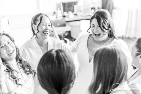 Wedding Photography at Tortworth Court in Gloucestershire. Bride and bridesmaids reportage style image