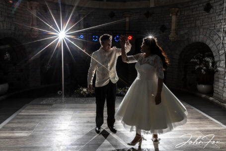 First dance for Clare and James at their wedding at Tortworth Court in Gloucestershire.